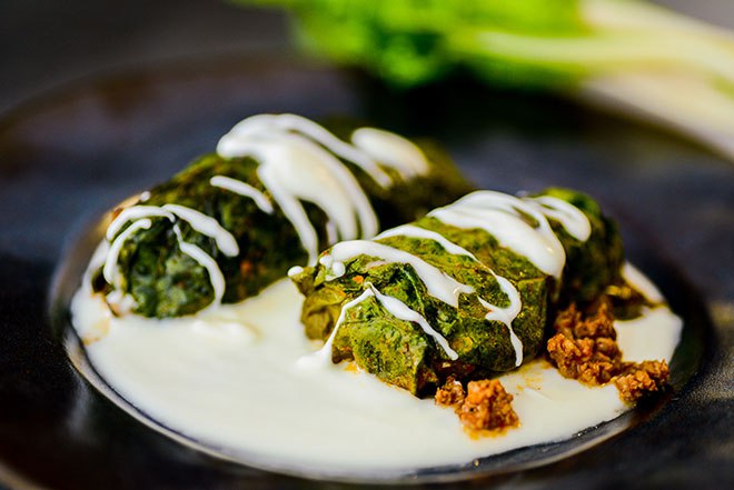 In Beef-Stuffed Swiss Chard Rolls with Yogurt Sauce, chard bundles are treated to hints of paprika and cinnamon.