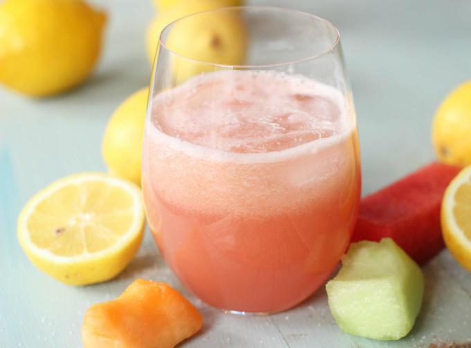This April 27, 2015 photo shows watermelon infused lemonade in Concord, N.H.