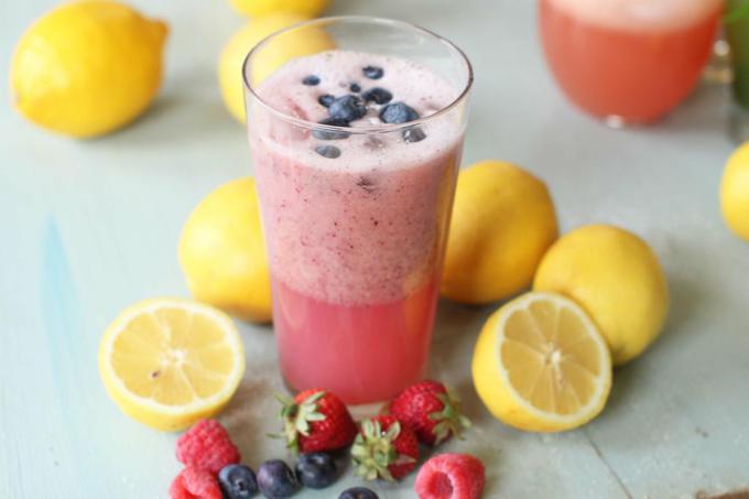 This April 27, 2015 photo shows mixed berry infused lemonade in Concord, N.H.