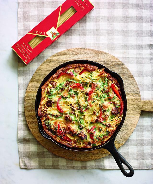 Breakfast Pasta Frittata. Serve this frittata for breakfast or brunch, with a side of roasted potatoes and some fresh fruit.