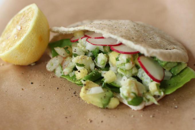 This April 20, 2015 photo shows a pineapple core ceviche recipe in Concord, N.H.