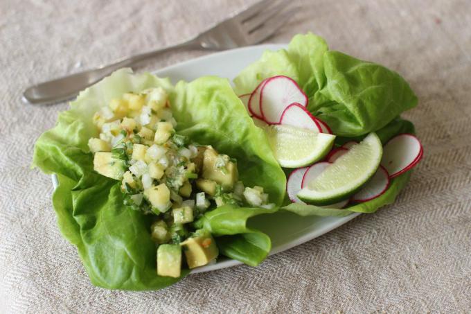 This April 20, 2015 photo shows a pineapple core ceviche recipe in Concord, N.H.