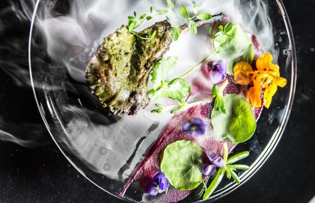 A dish from chef Gaggan Anand's restaurant Gaggan in Bangkok, Thailand.