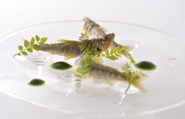 A dish from Yoshihiro Narisawa's restaurant Narisawa in Tokyo, Japan.