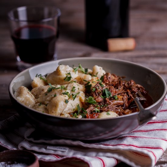 Lamb ragu with cauliflower gnocchi