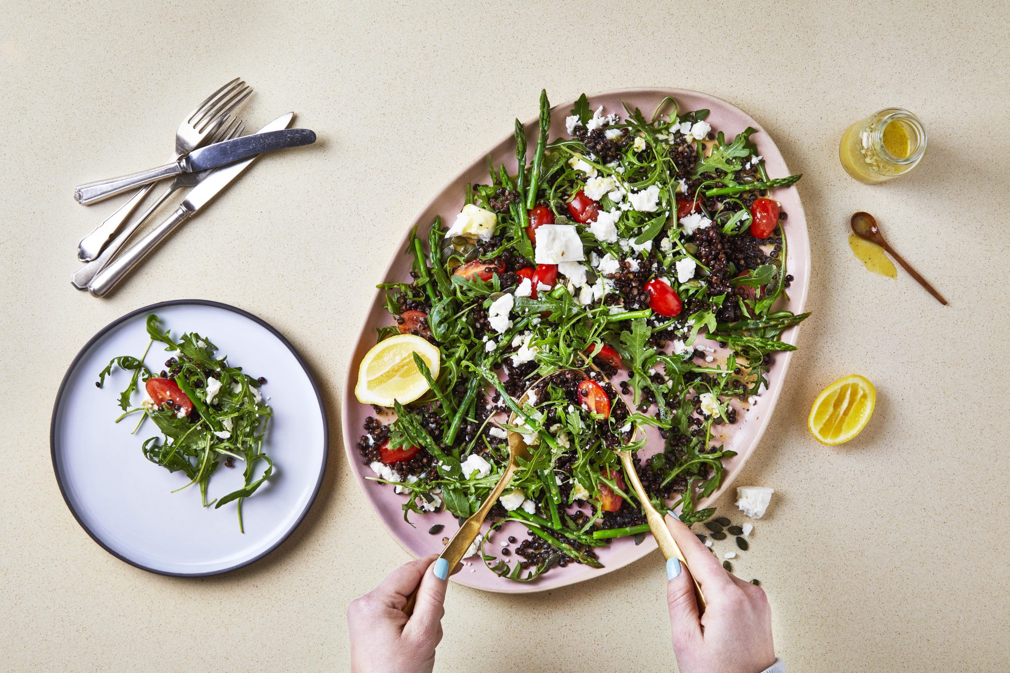 Ten-Min Feta, Asparagus & Lentil Salad recipe