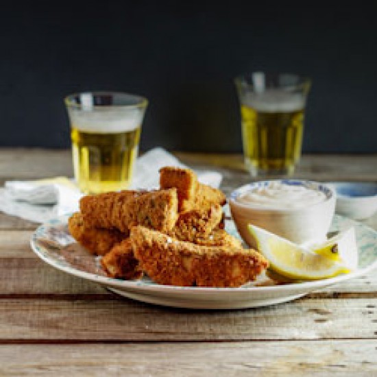 Chunky fish finger's with cheat's lemon aioli