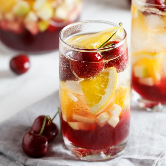 Cherry pomegranate sangria