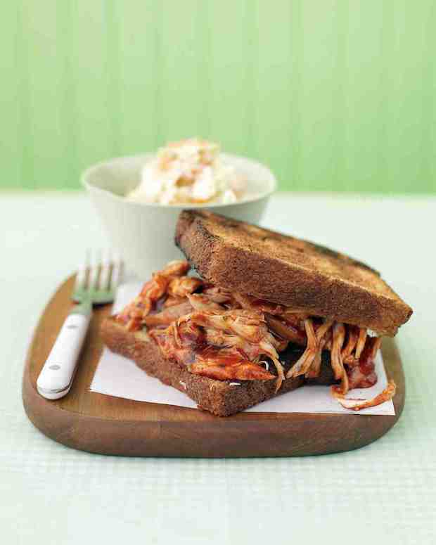 Barbecued Chicken on Garlic Toast Martha Stewart