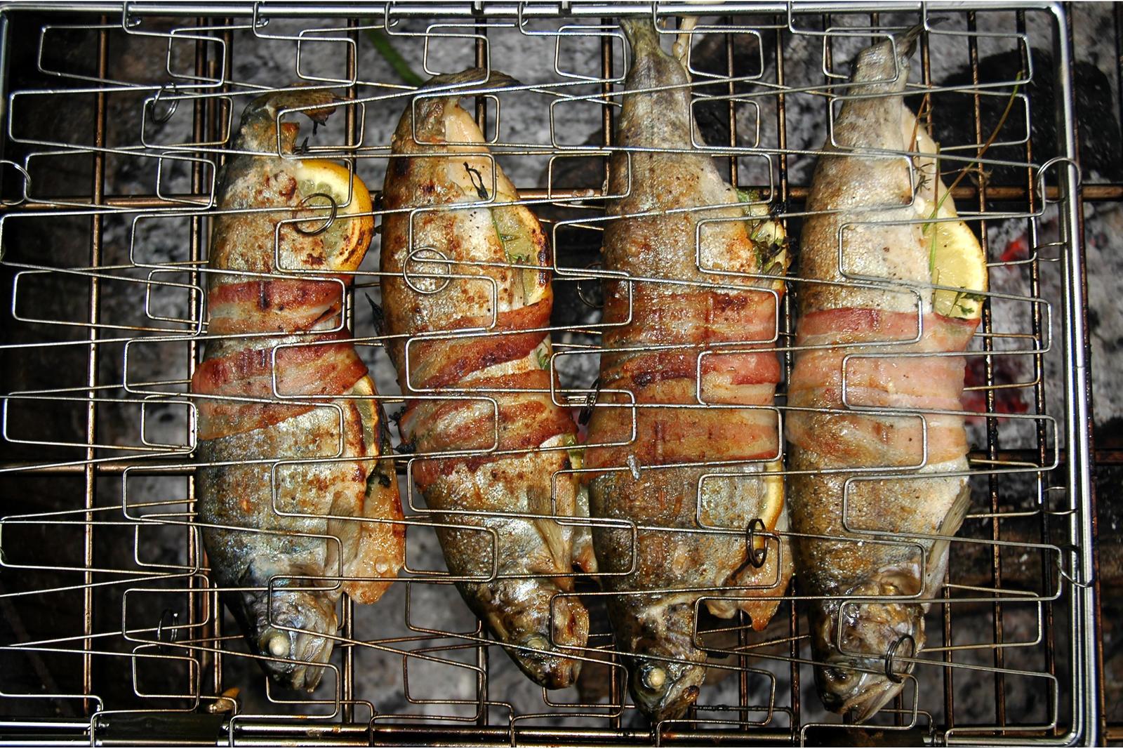 Campfire Trout with Herbs and Bacon