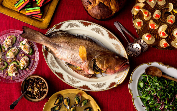 Whole Roasted Fish with Wild Mushrooms