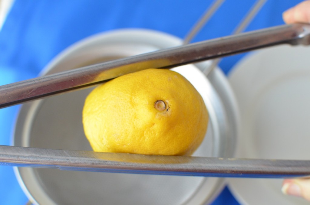 Squeeze Lemons with Tongs