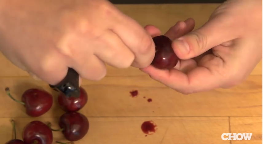 Pit Cherries with Paper Clip