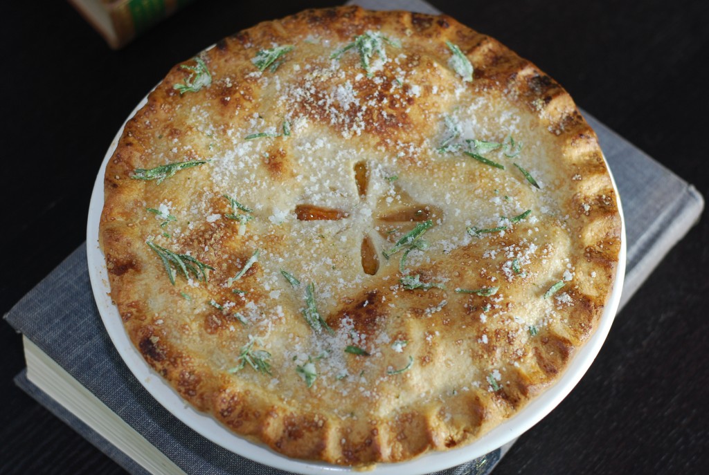 Peach Pie with Candied Rosemary