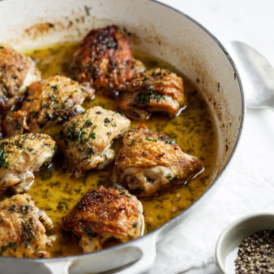 White wine, herb and garlic baked chicken