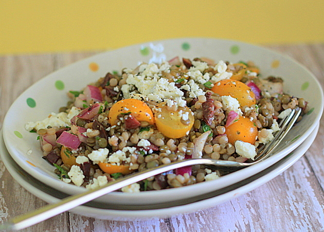 Israeli Couscous Green Lentil Salad