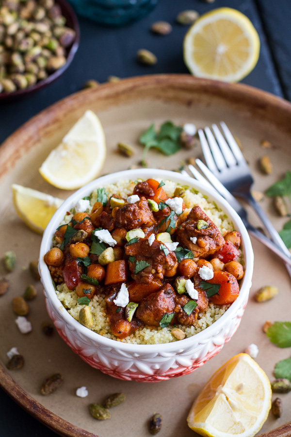 One Pot Moroccan Chicken with Chickpeas and Couscous