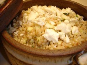 Israeli Couscous with Apples, Feta, and Mint