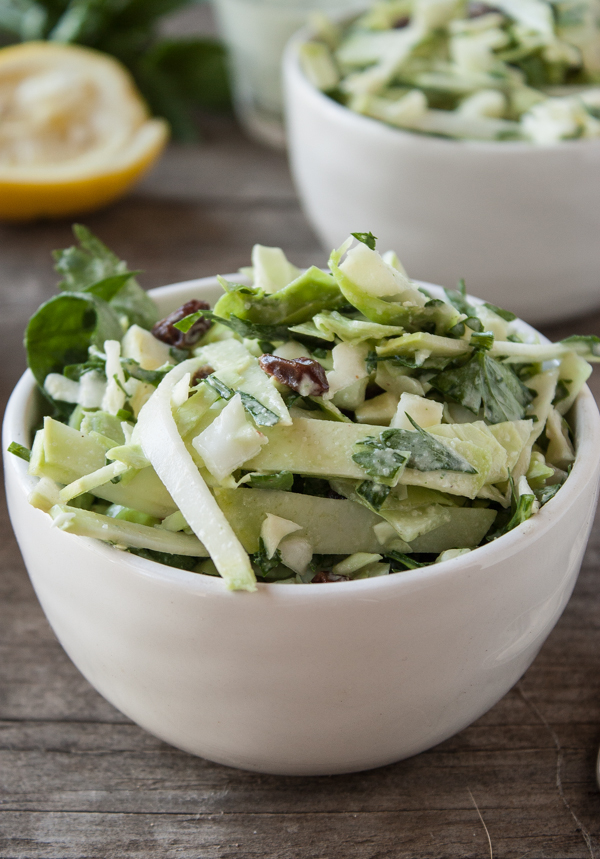Kohlrabi Cabbage Slaw with Tahini Lemon Dressing