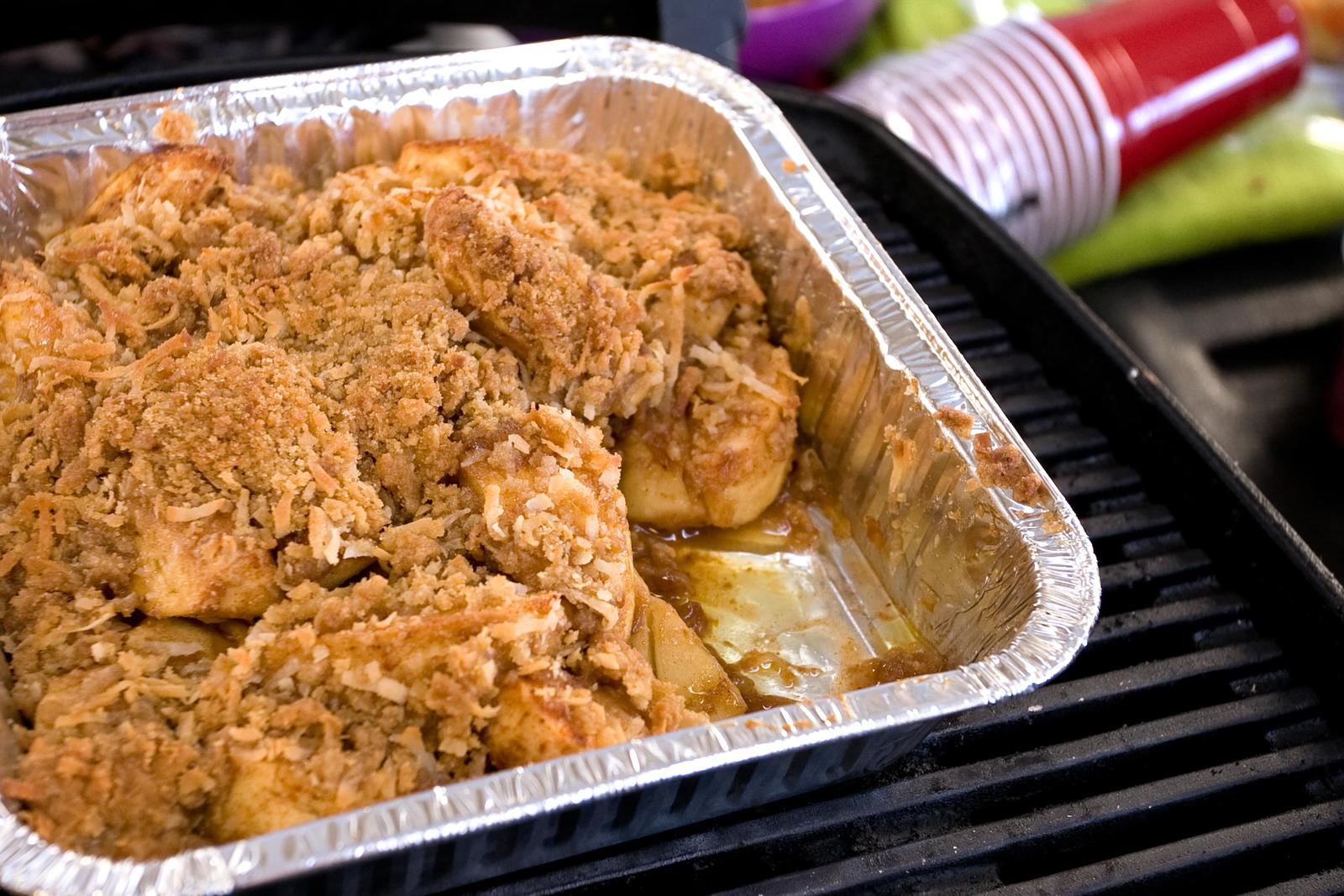 Grilled Coconut Apple Crisp