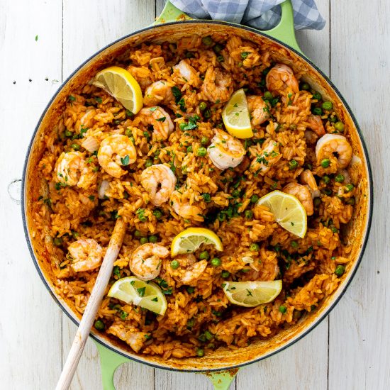 Easy garlic butter shrimp and rice
