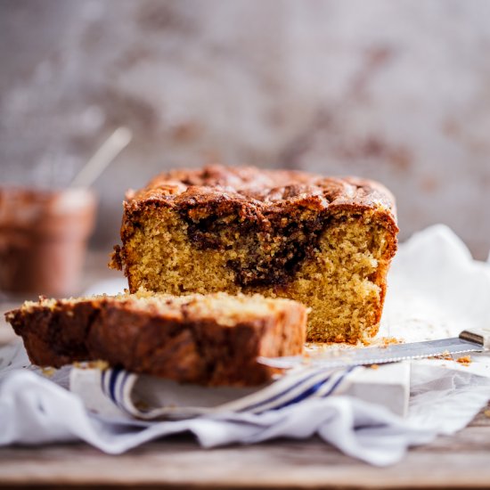 Nutella-swirled pumpkin bread