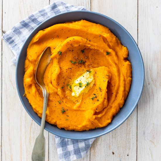 Maple butter mashed sweet potatoes