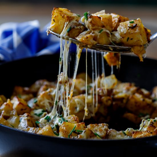 Roasted cheesy breakfast potatoes