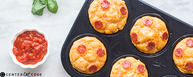 Pepperoni and Cheese Pizza Muffins