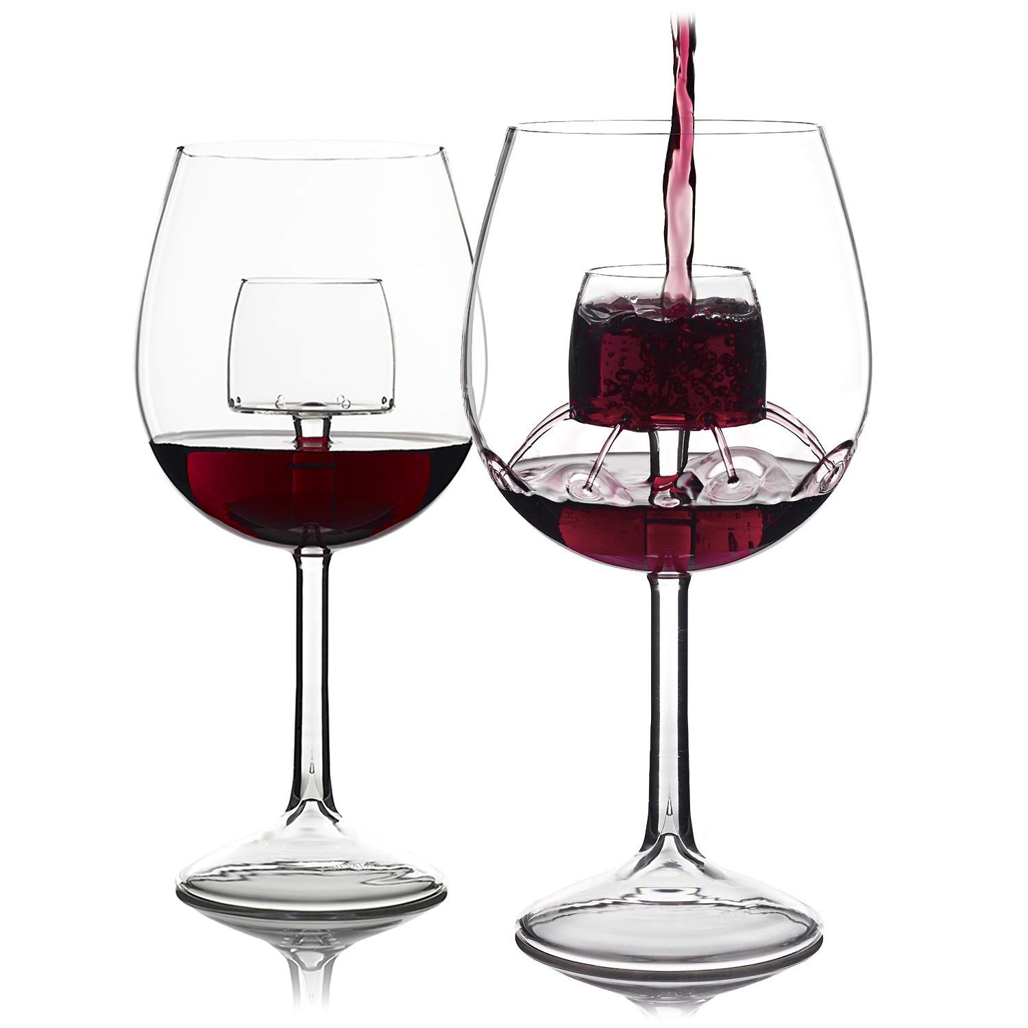 A set of two aerating Chevalier Collection wine glasses.