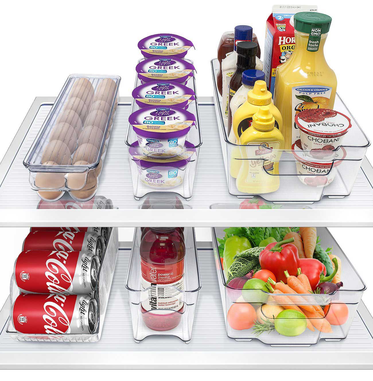 For a total fridge reboot, this stackable container set will keep food organized and in-view.