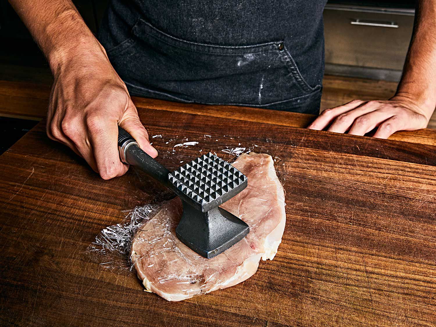 Break out your meat mallet to get your chicken breasts nice and thin.