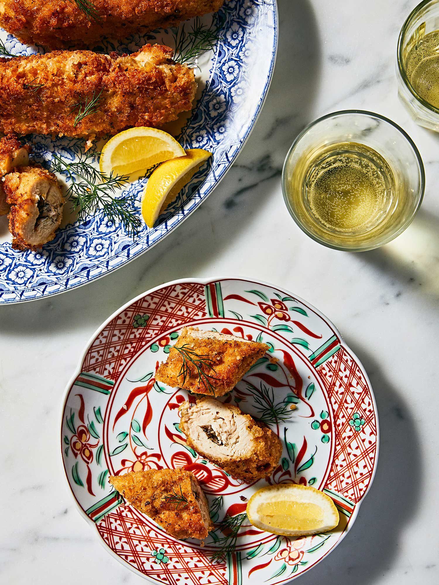 Serve your chicken Kiev with lemon wedges for squeezing, if desired.