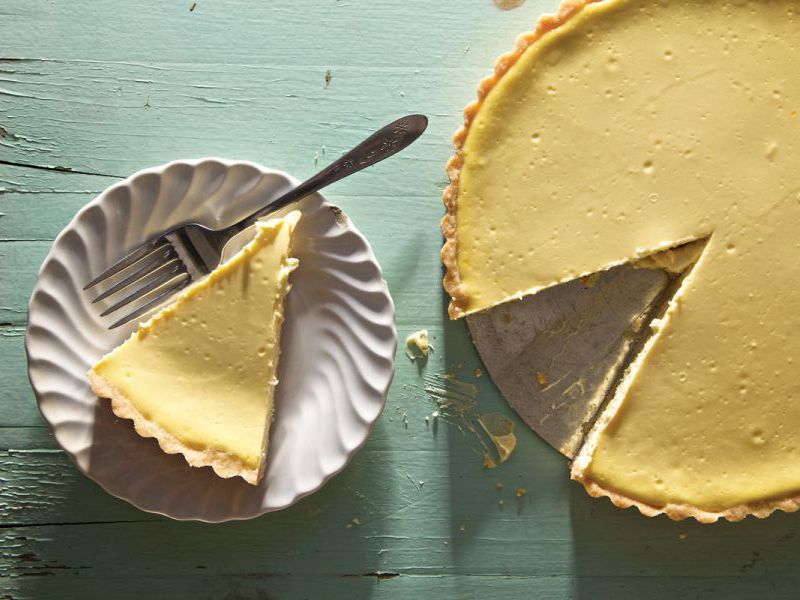 Labneh, a thick strained yogurt, is the base for this vanilla-spiked tart. Get the recipe for <a href ="https://www.saveur.com/article/recipes/labneh-tart/">Labneh Tart</a>