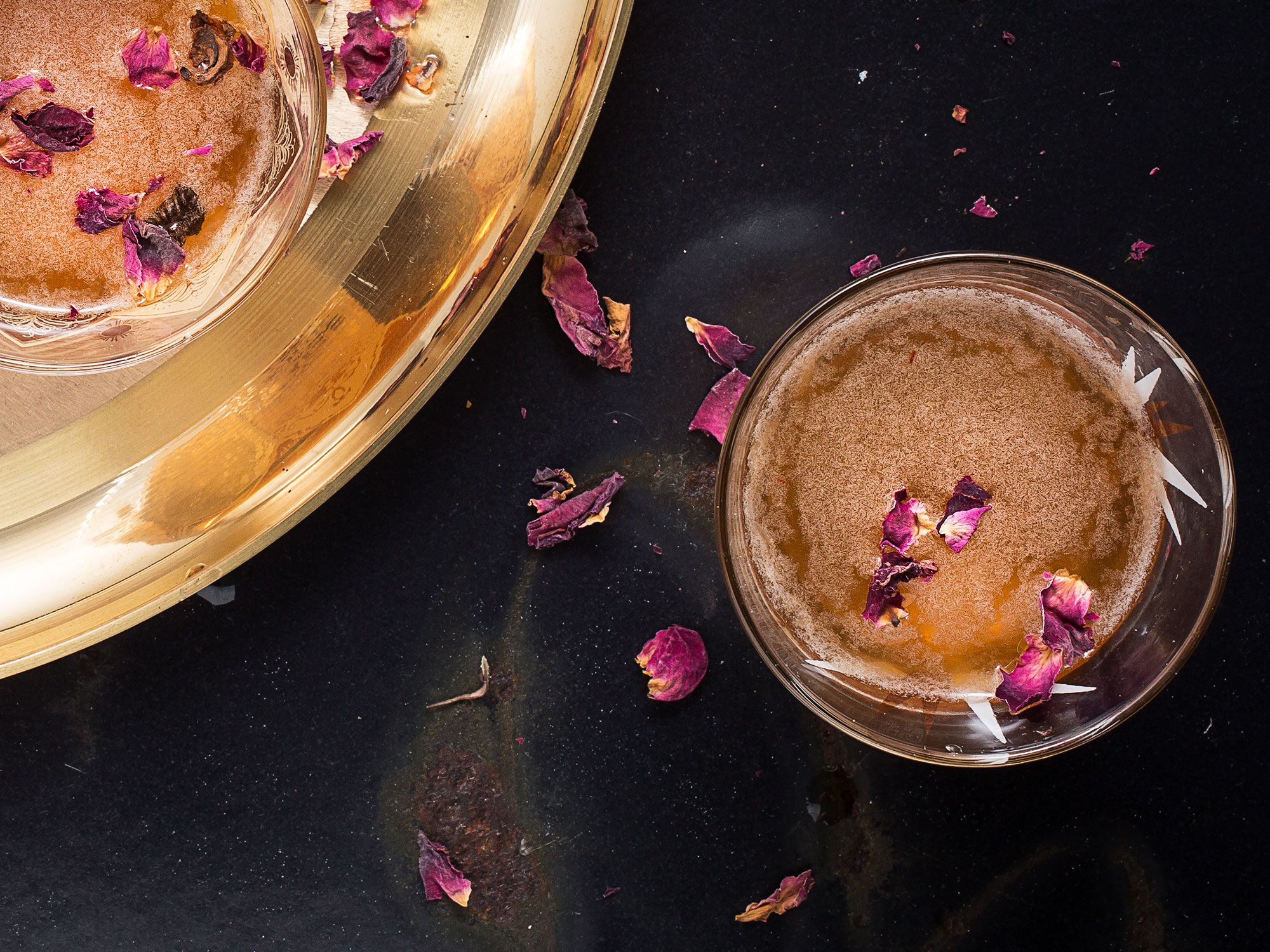 Rose's Luxury in Washington, D.C. makes this sprightly, pretty cocktail, a mix of rye, rose-tinged simple syrup, fresh lemon juice, and bitters. <a href="https://www.saveur.com/rose-rye-roses-luxury-cocktail-recipe">Get the recipe for Rose &amp; Rye</a>