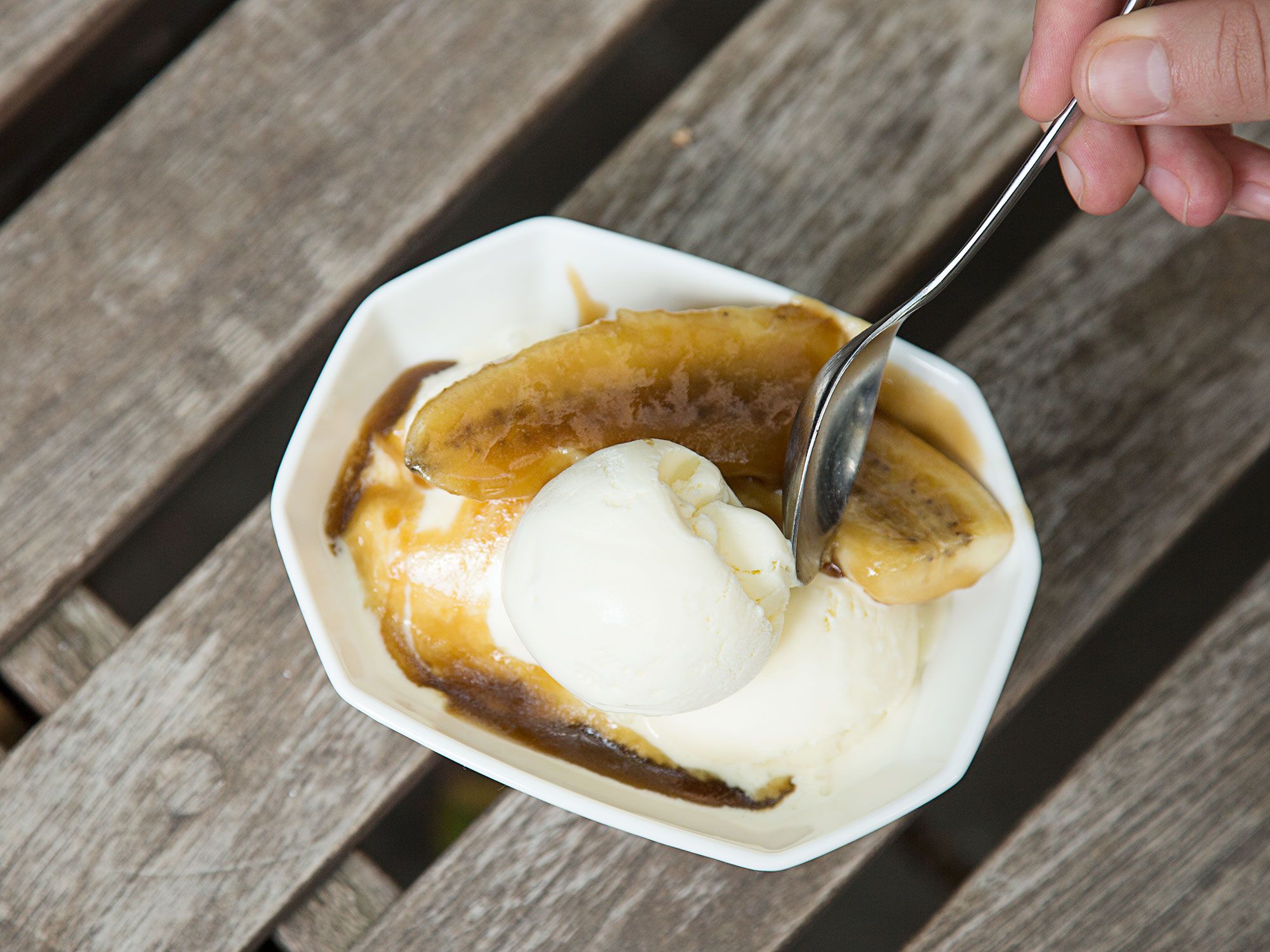 Banana liqueur heightens the flavor of the bananas in this flambeed dessert from the New Orleans restaurant Brennan's. <a href="https://www.saveur.com/article/Recipes/Brennans-Bananas-Foster">Get the recipe for Brennan's Bananas Foster</a>