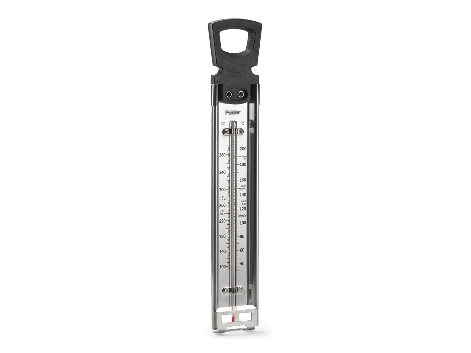 This easy-to-read candy thermometer from Polder clips right onto the side of the pot.