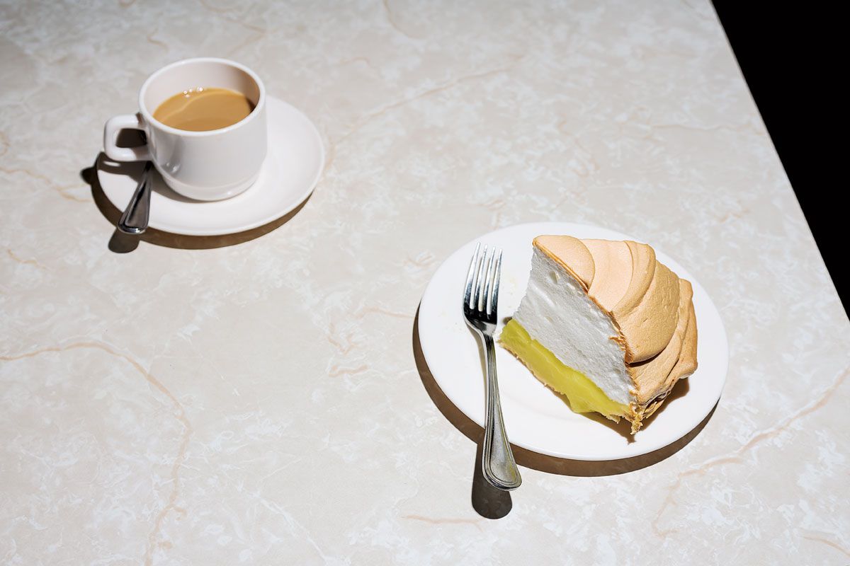 A cloud of meringue is piled sky-high over lemon-curd filling in this recipe inspired by a diner classic served at the Modern Snack Bar in Aquebogue, New York. Get the recipe for <a href="https://www.saveur.com/article/recipes/classic-lemon-meringue-pie">Lemon Meringue Pie</a>