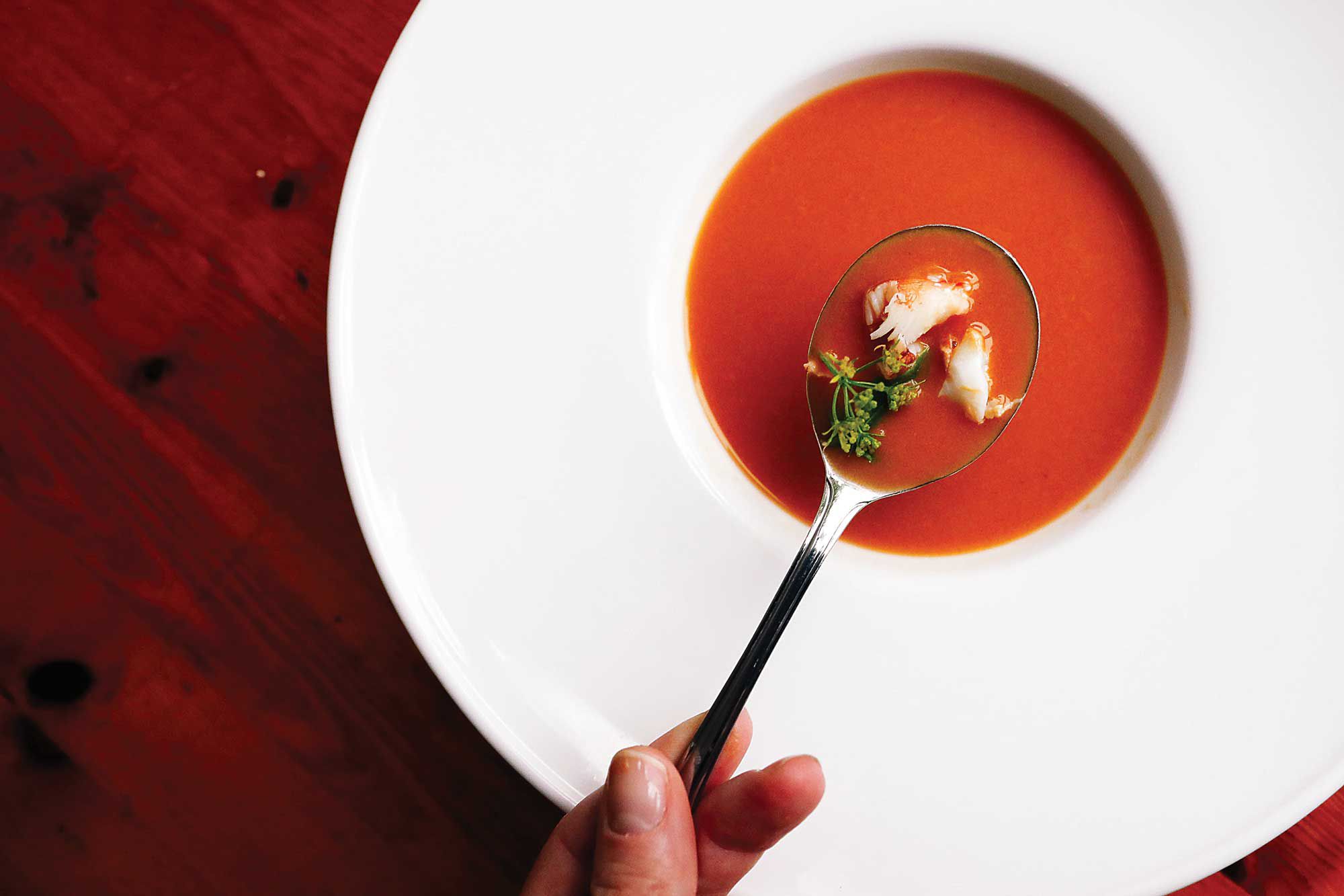 "The brown crab is one example of the great seafood we're lucky to have abundant here in Dingle," says Ireland chef Martin Bealin. He uses every part of the crustacean at Global Village, including the shells, which flavor this rich, comforting bisque. <a href ="https://www.saveur.com/irish-crab-bisque-whiskey-recipe/">Get the recipe for Crab and Irish Whiskey Bisque</a>