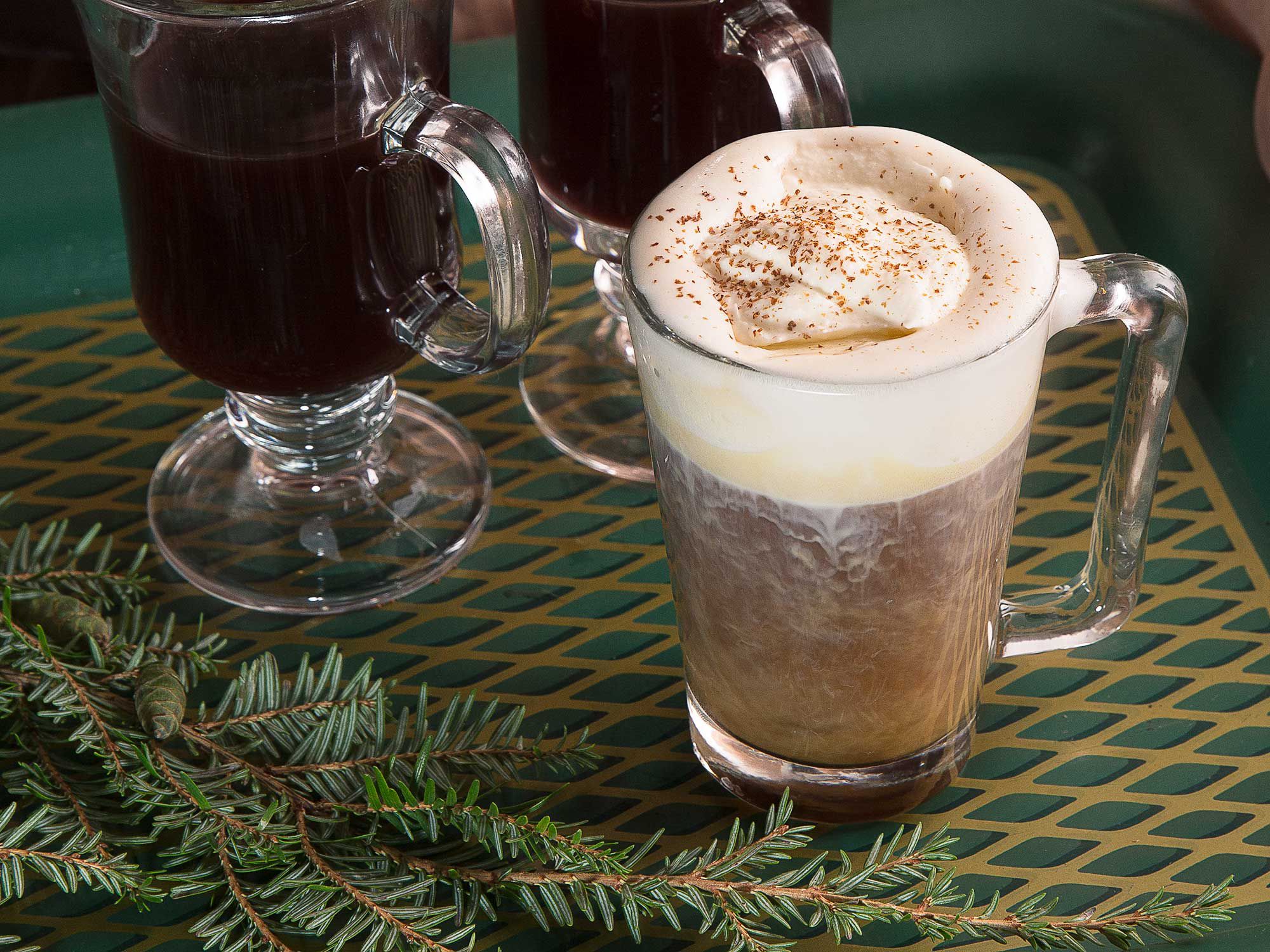Drew Hamm at Henry's in Chicago makes a toasty spin on the traditional Irish coffee by adding Flor de Cana rum and a cinnamon syrup to the usual Irish whiskey base. <a href="https://www.saveur.com/irish-coffee-riff-cocktail-recipe">Get the recipe for Irish Coffee Riff</a>