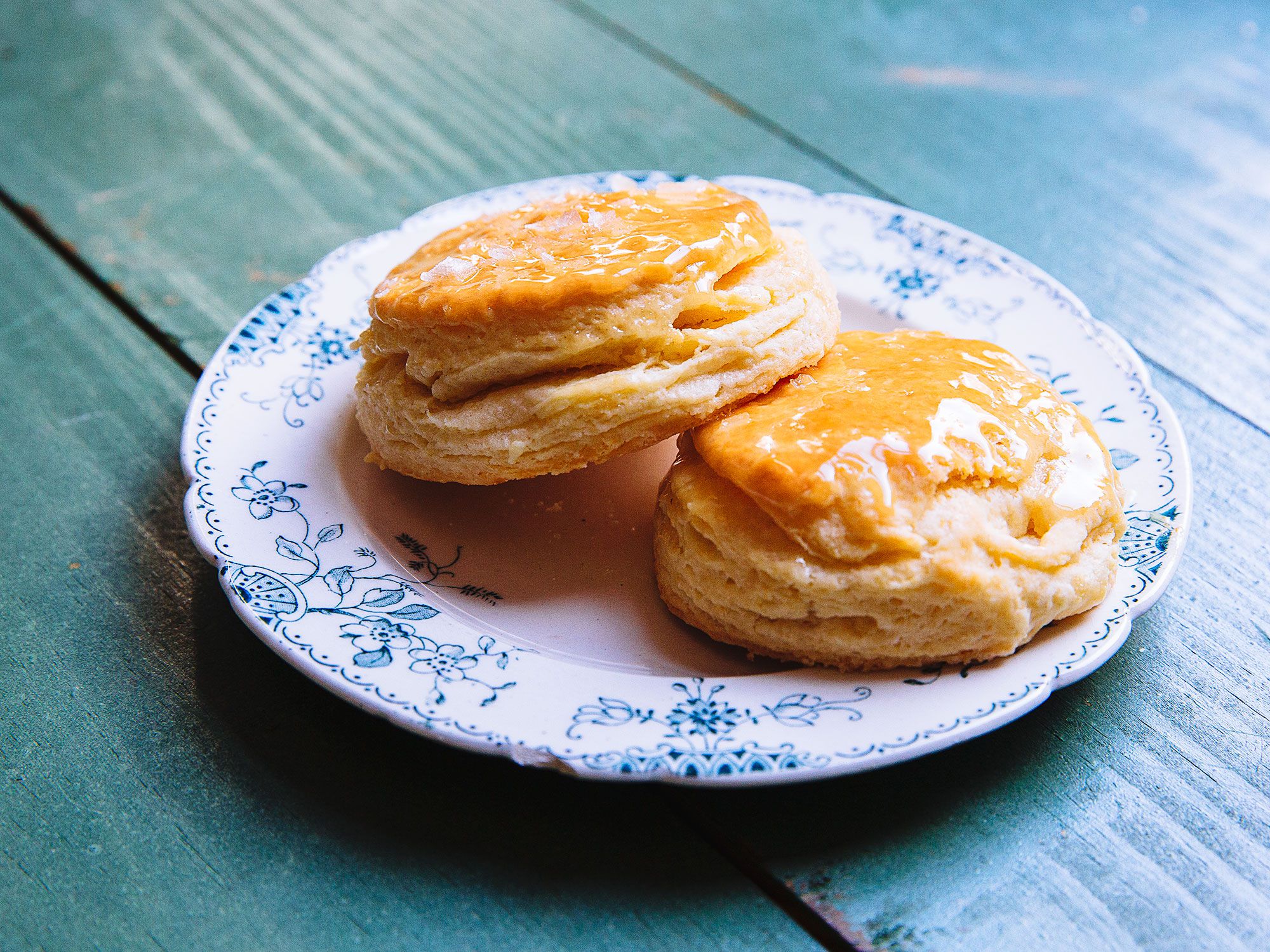 This honey butter-topped biscuit recipe, from Jean-Paul Bourgeois, executive chef at Blue Smoke in New York City, earned first prize in the 2017 Charleston Food & Wine Festival's Battle of the Biscuits. High-quality dairy—and high-fat dairy—are two of chef Bourgeois' tricks to making them extra-special. Look for either high-fat buttermilk or a higher fat, European-style butter, which make for a more delicate, flakier texture. Get the recipe for <a href="https://www.saveur.com/flaky-honey-butter-biscuit-recipe/">Super-Flaky Buttermilk Biscuits With Honey Butter</a>