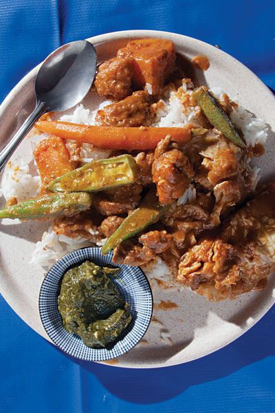 For this delicious, sumptuous stew, you can make your own peanut butter or use a natural store-bought version to get the right silky texture and pure peanut flavor. Get the recipe for <a href="https://www.saveur.com/article/Recipes/Senegal-Peanut-Chicken-Stew/">Peanut and Chicken Stew (Mafe Ginaar)</a>
