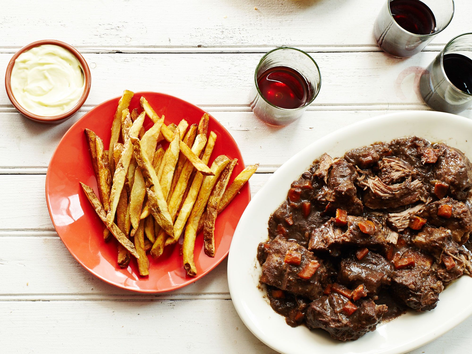 The silky garlic cream sauce at Las Cabras, <a href="https://instagram.com/limpiarpescao/">Juan Pablo Mellado Arana's</a> restaurant in Santiago, Chile, adds a welcome zing to this rich stew, but is also a great condiment in its own right—served with fries, slathered on sandwich bread, or spooned over meats. Get the recipe for <a href="http://www.saveur.com/beef-stew-with-garlic-cream-recipe">Braised Beef Stew with Garlic Cream</a>