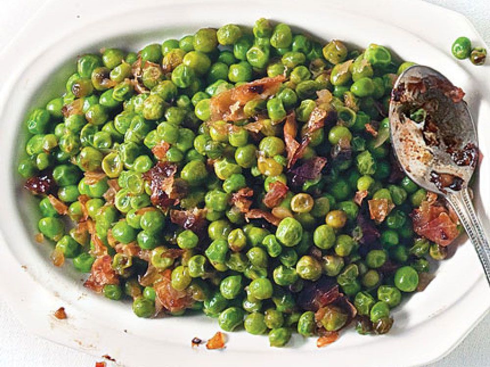 In this classic Roman pairing, sweet peas are richly flavored by salty prosciutto as well as the pork's rendered fat. Get the recipe for <a href="https://www.saveur.com/article/Recipes/Sweet-Peas-with-Prosciutto-Piselli-al-Prosciutto">Sweet Peas with Prosciutto</a>