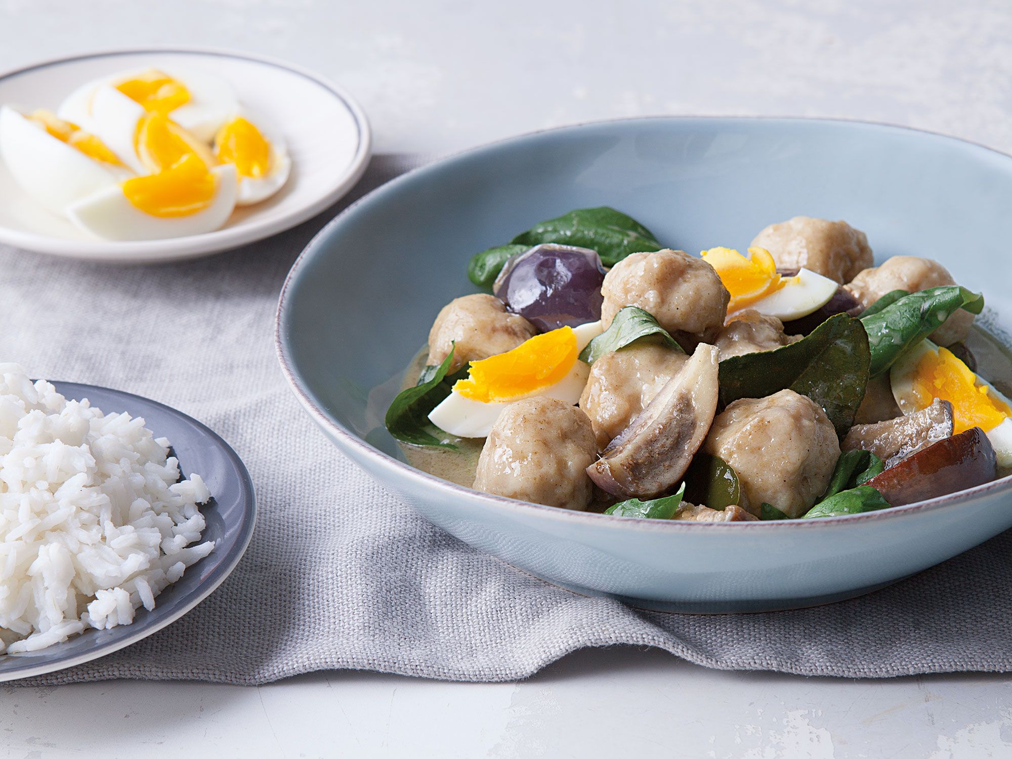 Thai-style dumplings add a nice, bouncy texture to this green curry. Get the recipe for <a href="https://www.saveur.com/article/recipes/kaeng-khiaw-waan-green-curry-with-fish-and-eggplant">Green Curry with Fish and Eggplant (Kaeng Khiaw Waan)</a>