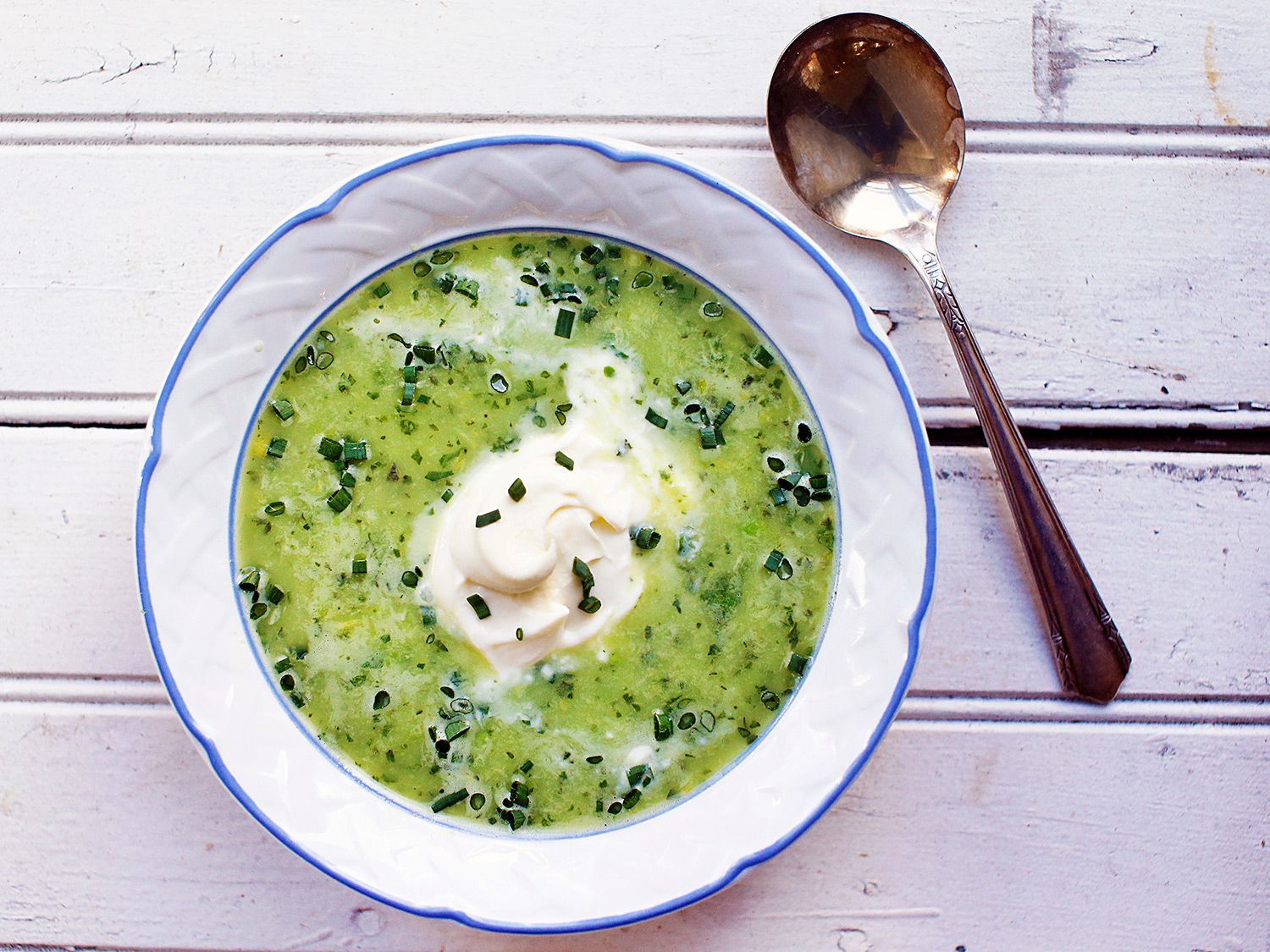 The fresh flavor of spring peas joins leeks, parsley, mint, and basil in a vibrant soup that’s excellent served war or chilled. Get the recipe for <a href="https://www.saveur.com/spring-pea-soup-with-leeks-and-herbs-recipe/">Spring Pea Soup with Leeks and Herbs</a>
