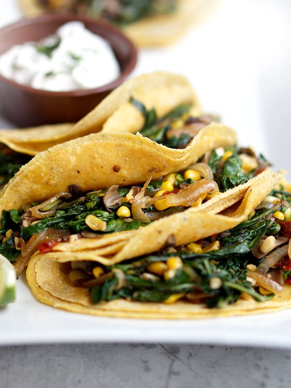 Onions, mushrooms, sweet corn, and chiles in adobo add hearty, smoky flavor to this Swiss chard-based taco filling. Get the recipe for <a href="https://www.saveur.com/article/Recipes/Swiss-Chard-and-Chipotle-Tacos/">Swiss Chard and Chipotle Tacos</a>