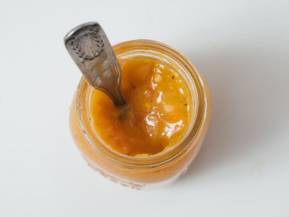 Honey and fresh mango temper the fiery Scotch bonnets in this Caribbean-style hot sauce. Get the recipe for <a href="https://www.saveur.com/scotch-bonnet-hot-sauce-recipe/">Scotch Bonnet Hot Sauce</a>