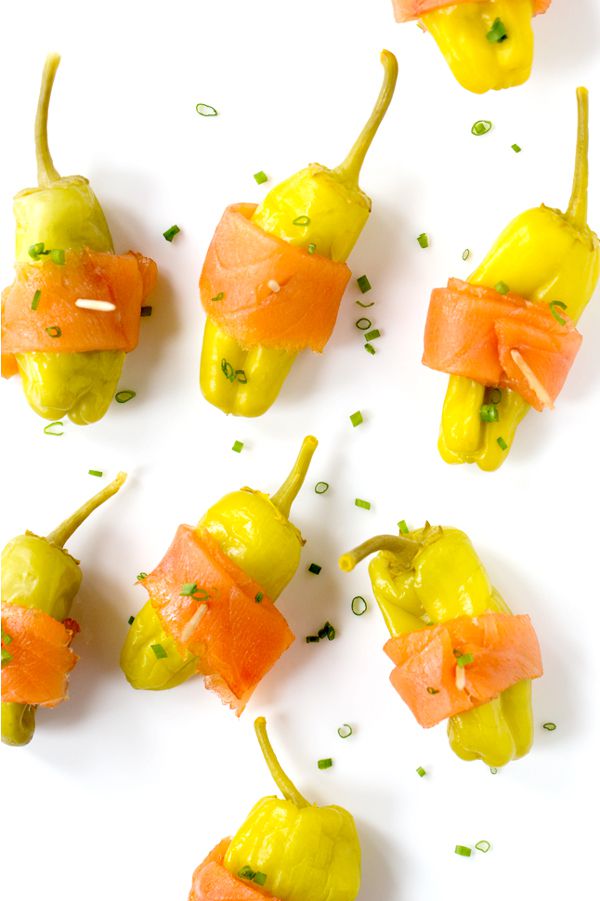 Spicy, briny, creamy, and salty, this simple, retro-inspired appetizer is an unabashed crowd-pleaser. Get the recipe for <a href="https://www.saveur.com/article/Recipes/Stuffed-Pepperoncini-with-Smoked-Salmon/">Stuffed Pepperoncini with Smoked Salmon</a>