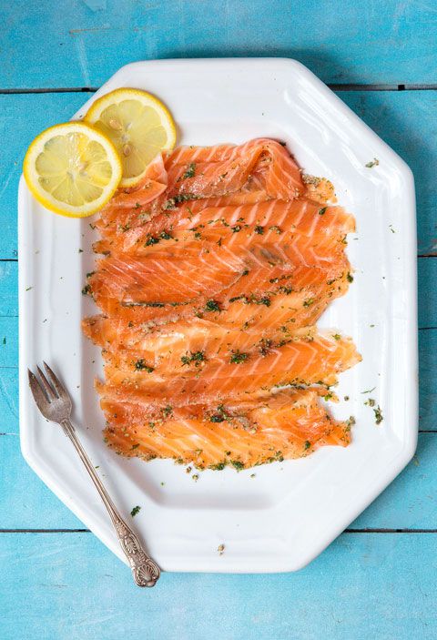 A salt and sugar cure flavored with fresh dill transforms salmon into gravadlax, silky ribbons of fish ready to be piled atop slices of rustic brown bread or crunchy rye crispbread for a Swedish Midsummer feast. Get the recipe for <a href="https://www.saveur.com/article/recipes/gravadlax-swedish-cured-salmon/">Gravadlax (Swedish Cured Salmon)</a>